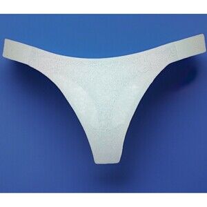 Victoria Secret Bling Lacie Logo Scoop Thong Hydrangea Blue XL (NEW WITH TAGS)